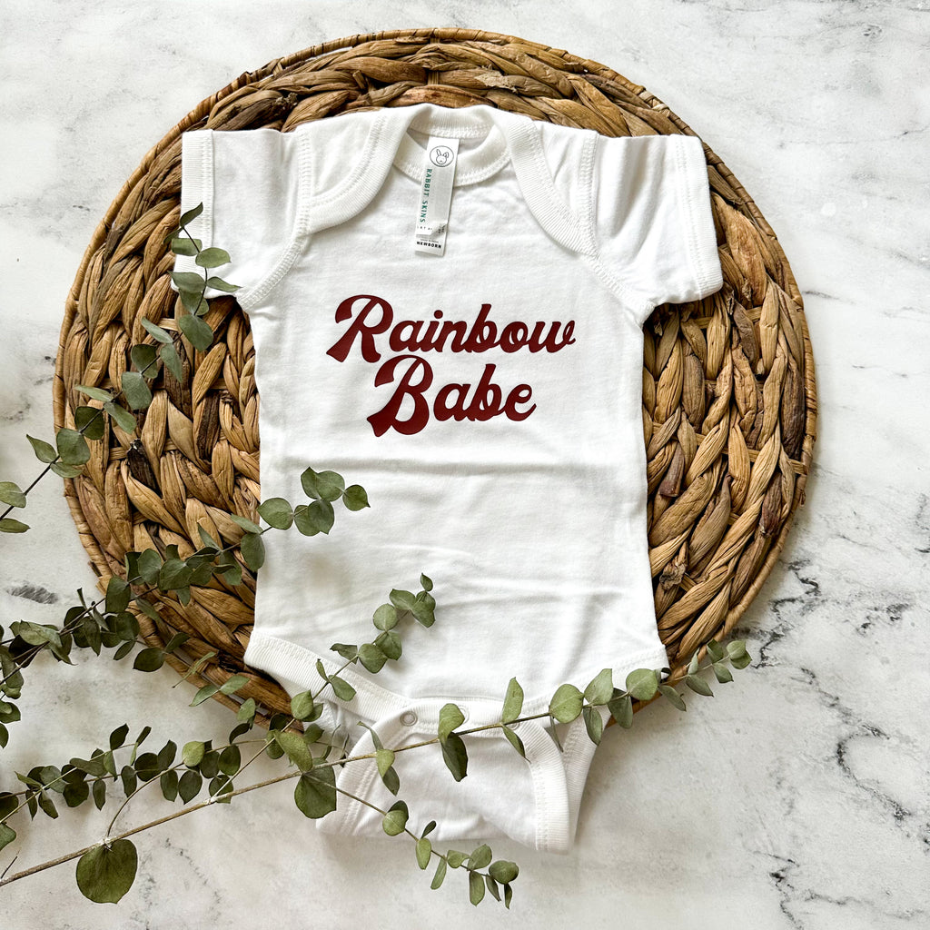 Rainbow Babe | Newborn White Bodysuit