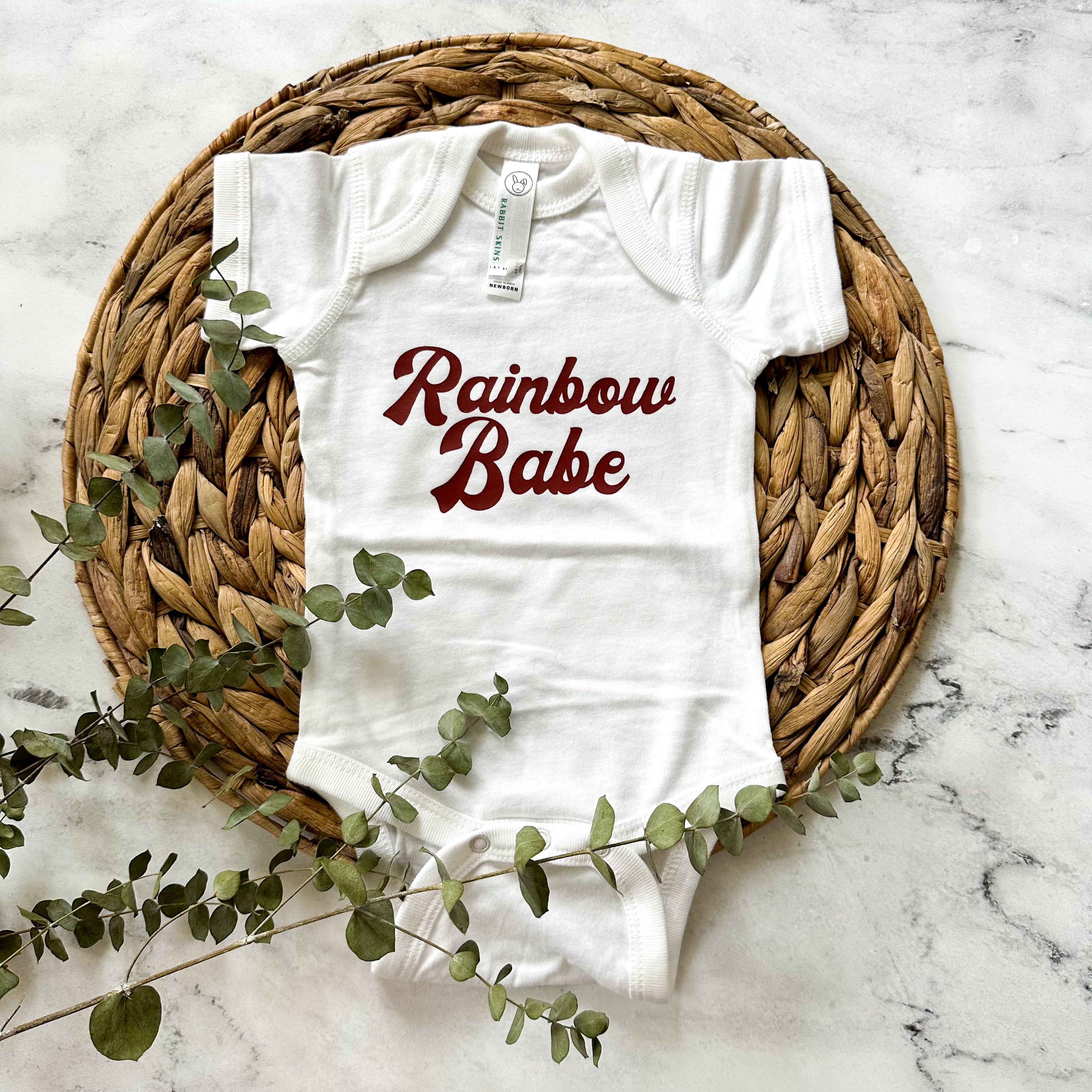 Rainbow Babe | Newborn White Bodysuit