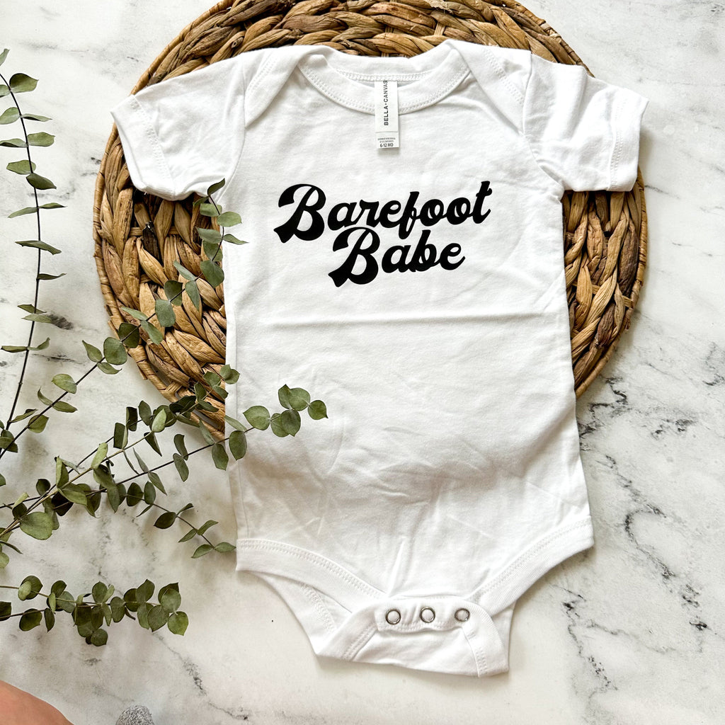 Barefoot Babe | 6-12m White Bodysuit