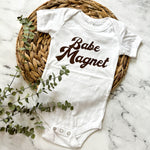Load image into Gallery viewer, Babe Magnet | 6-12m White Bodysuit
