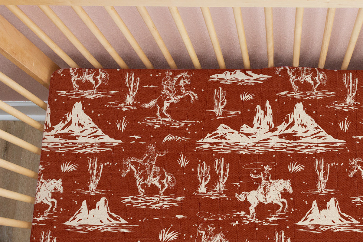 Buckin' Bronco | 100% Organic Cotton Muslin Baby Bedding