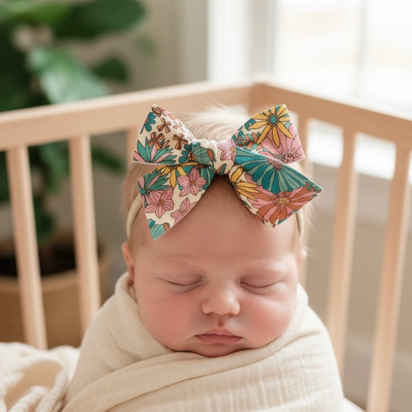 Groovy Blooms Baby Bow