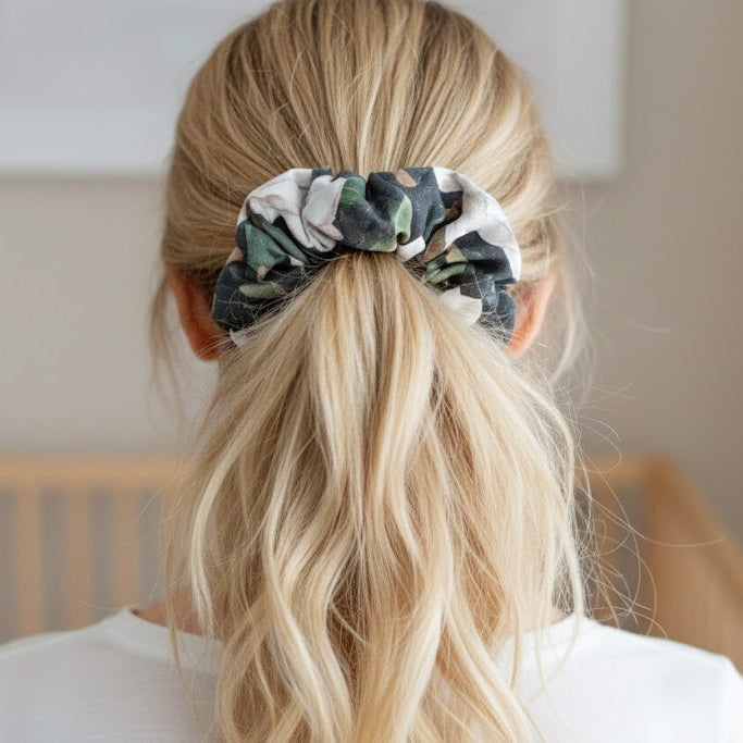 Midnight Magnolia Jumbo Scrunchie