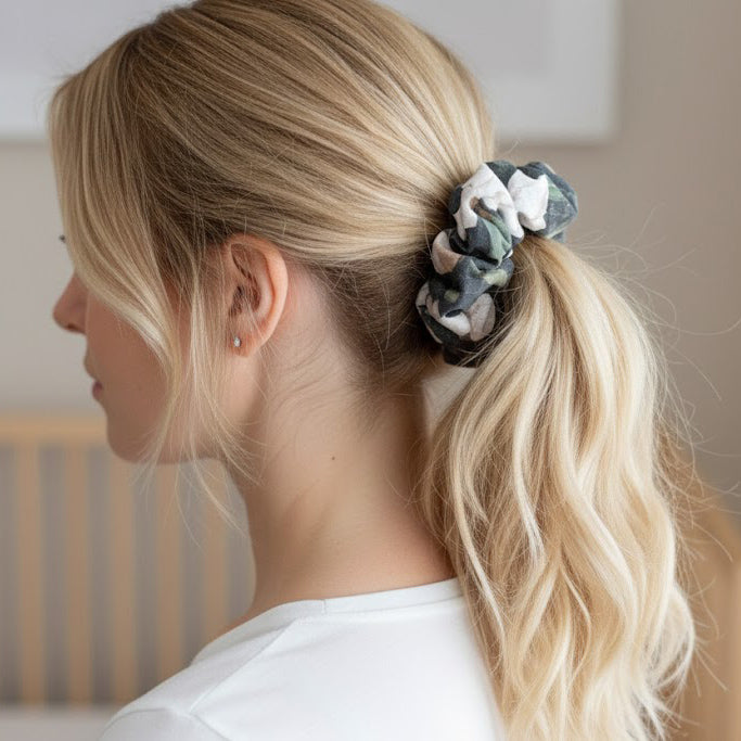 Midnight Magnolia Jumbo Scrunchie