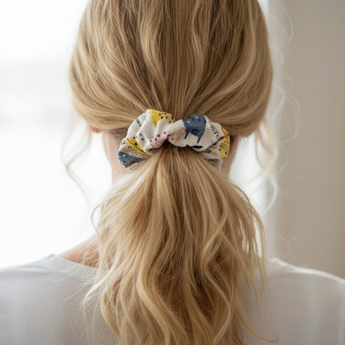 Polka Cat Jumbo Scrunchie