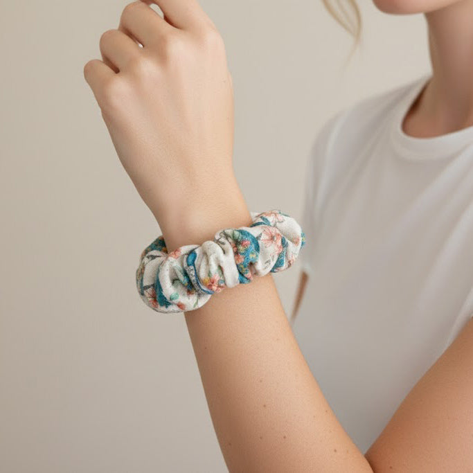 Perching Peacocks Jumbo Scrunchie