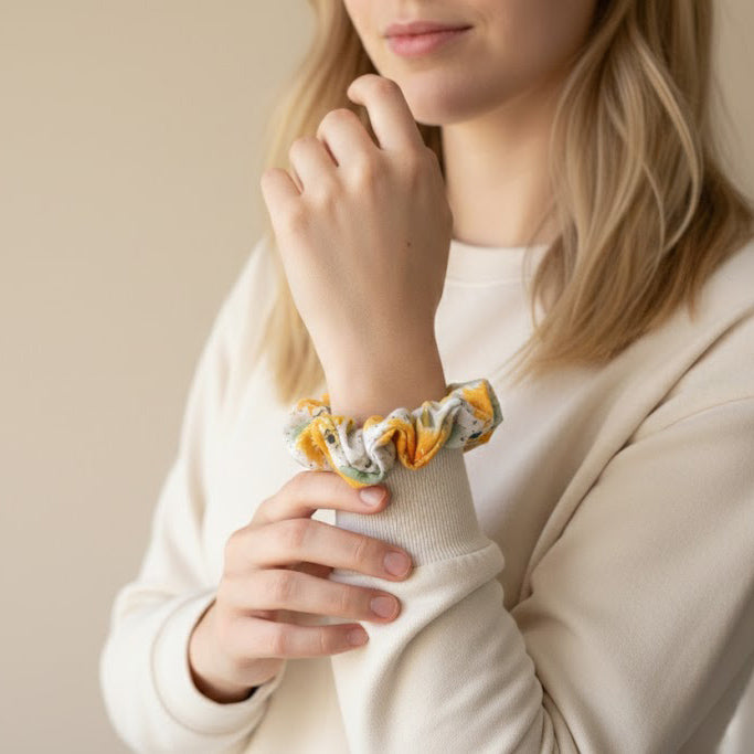 Sunflower Bees Jumbo Scrunchie