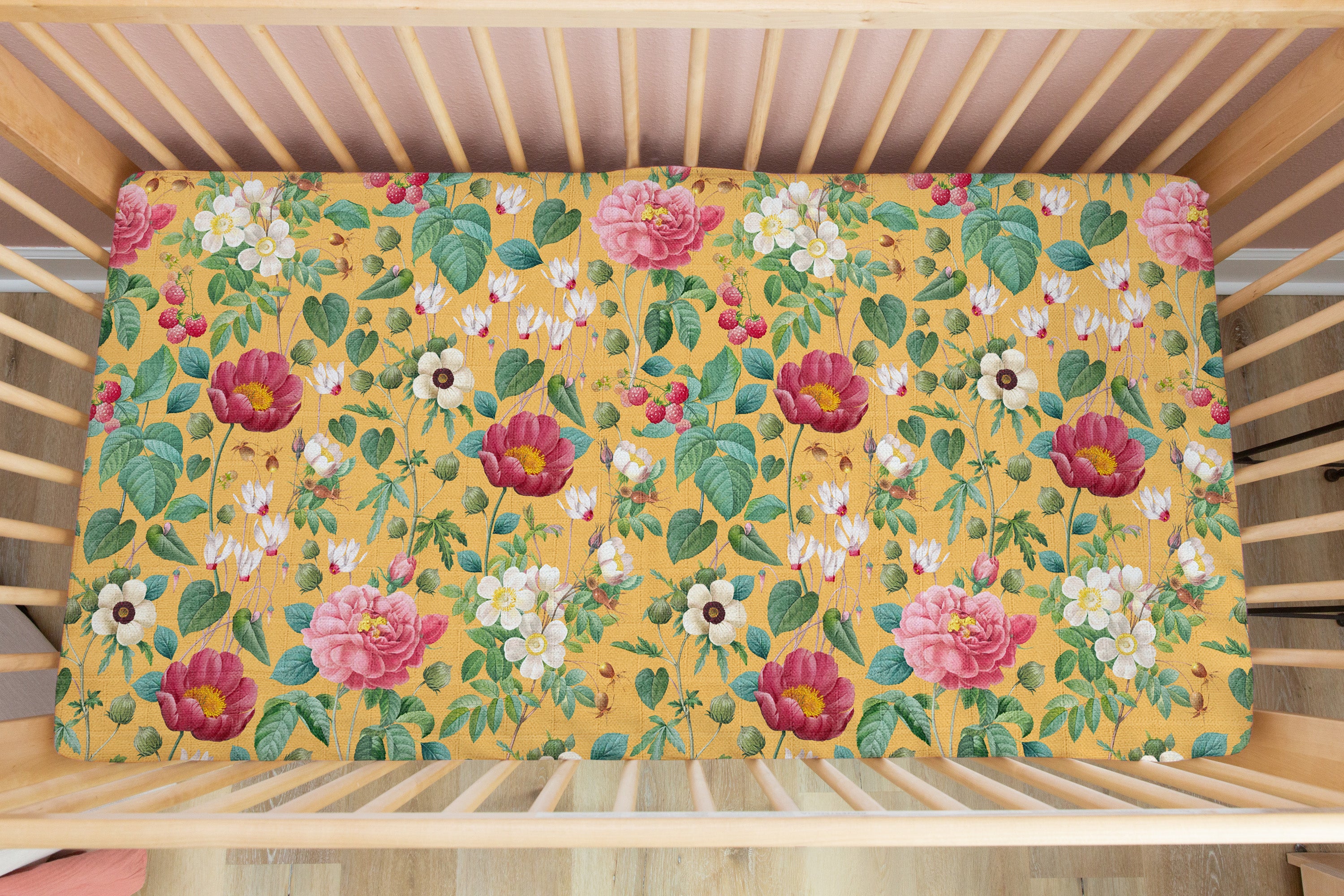 Louisa Floral | 100% Organic Cotton Muslin Baby Bedding