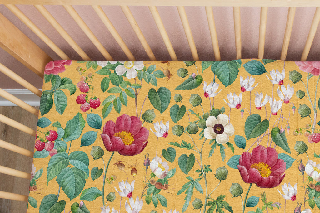 Louisa Floral | 100% Organic Cotton Muslin Baby Bedding