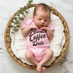 Mama's Coffee Date | Newborn Pink Bodysuit