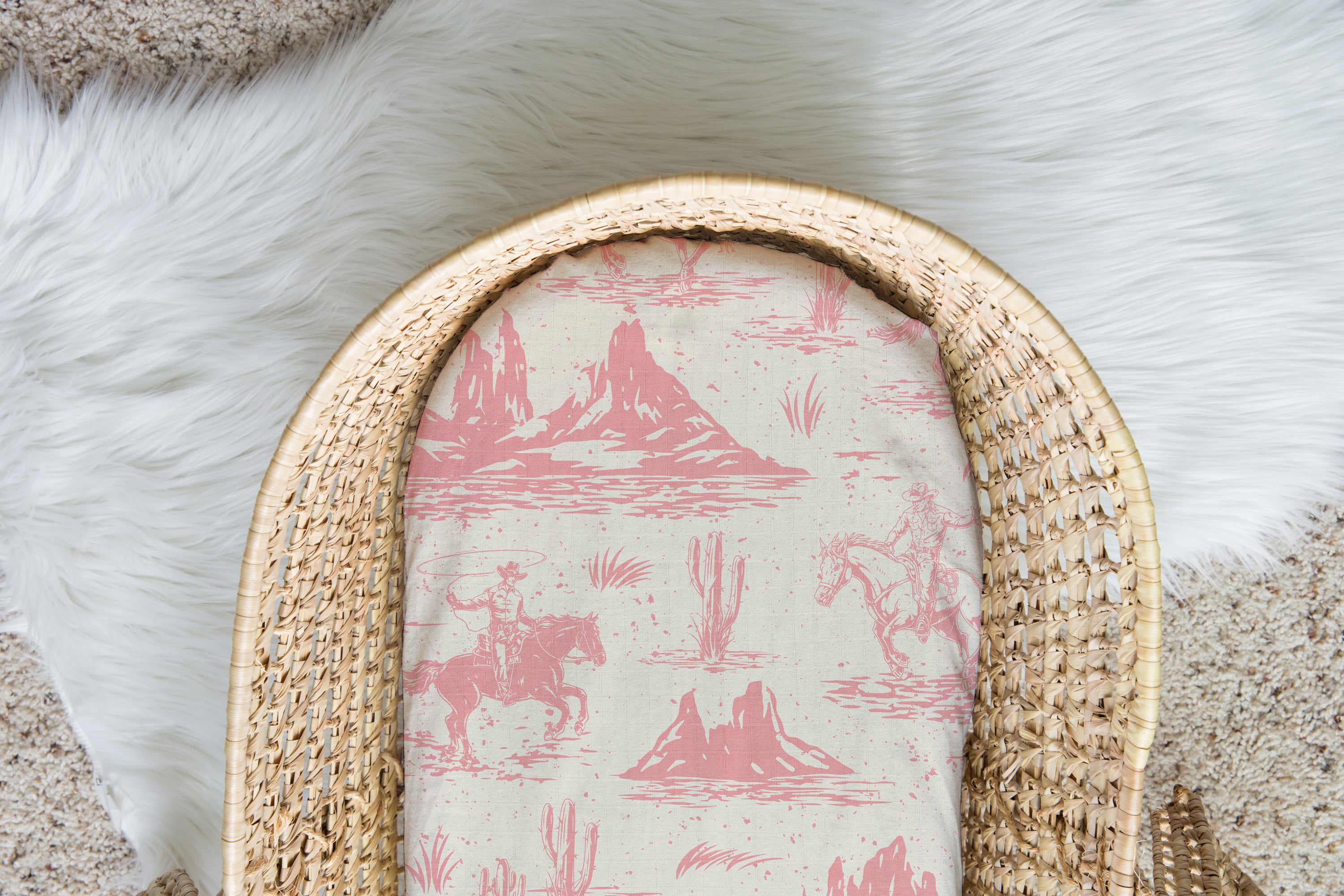 On The Range - Rose | 100% Organic Cotton Muslin Baby Bedding