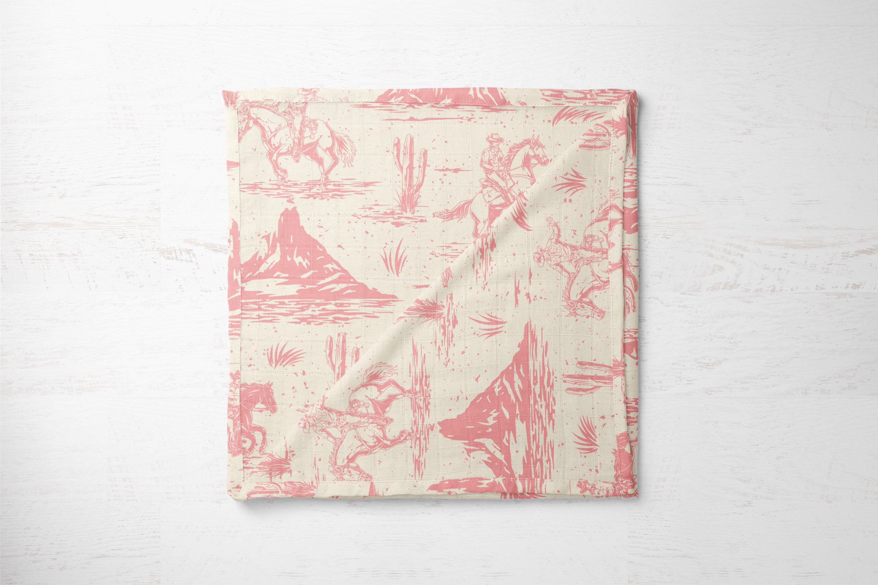 On The Range - Rose | 100% Organic Cotton Muslin Baby Bedding