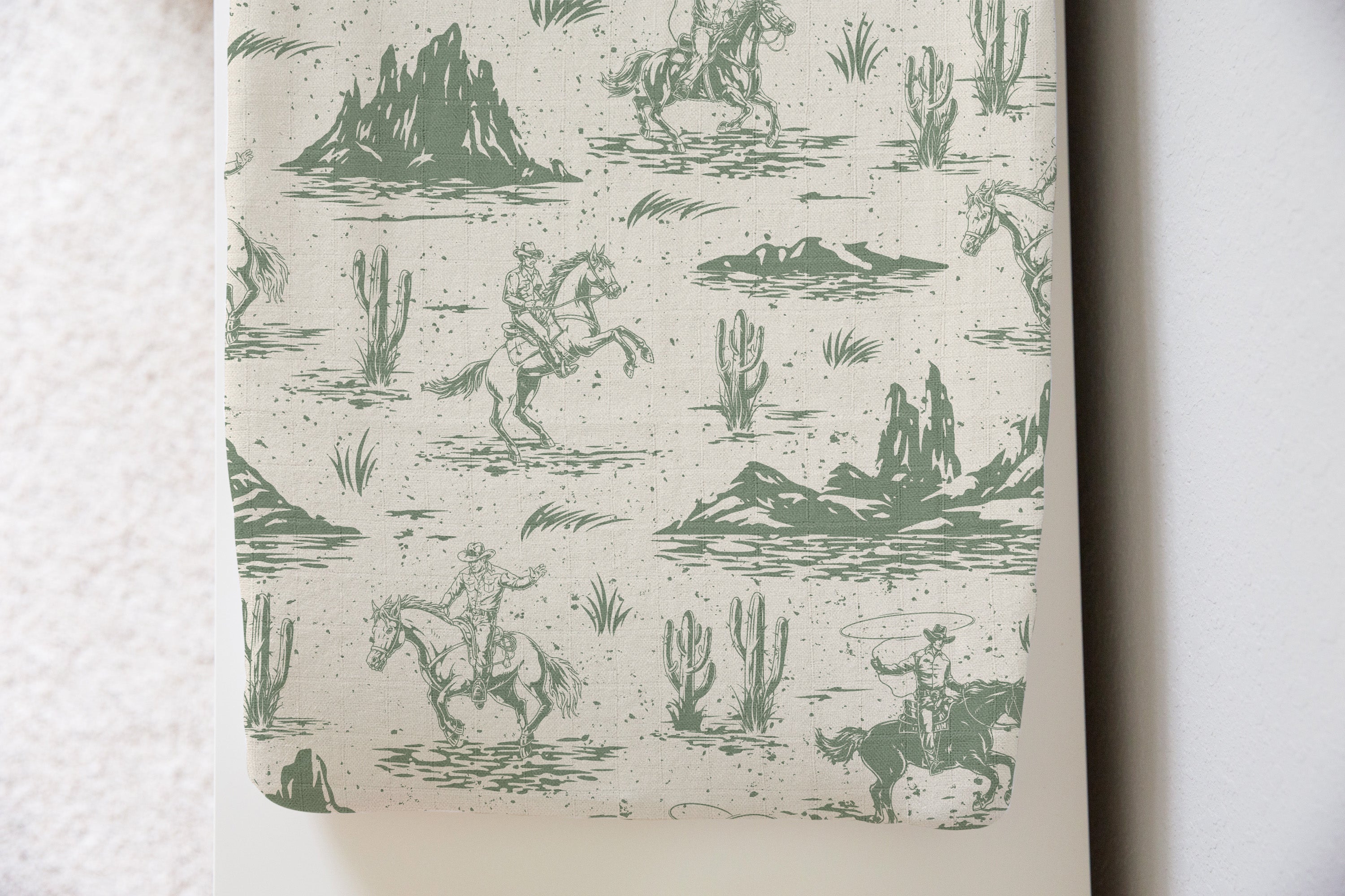 On The Range - Sage | 100% Organic Cotton Muslin Baby Bedding
