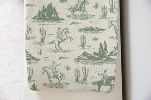 On The Range - Sage | 100% Organic Cotton Muslin Baby Bedding