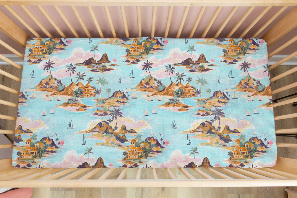 On Vacation | 100% Organic Cotton Muslin Baby Bedding