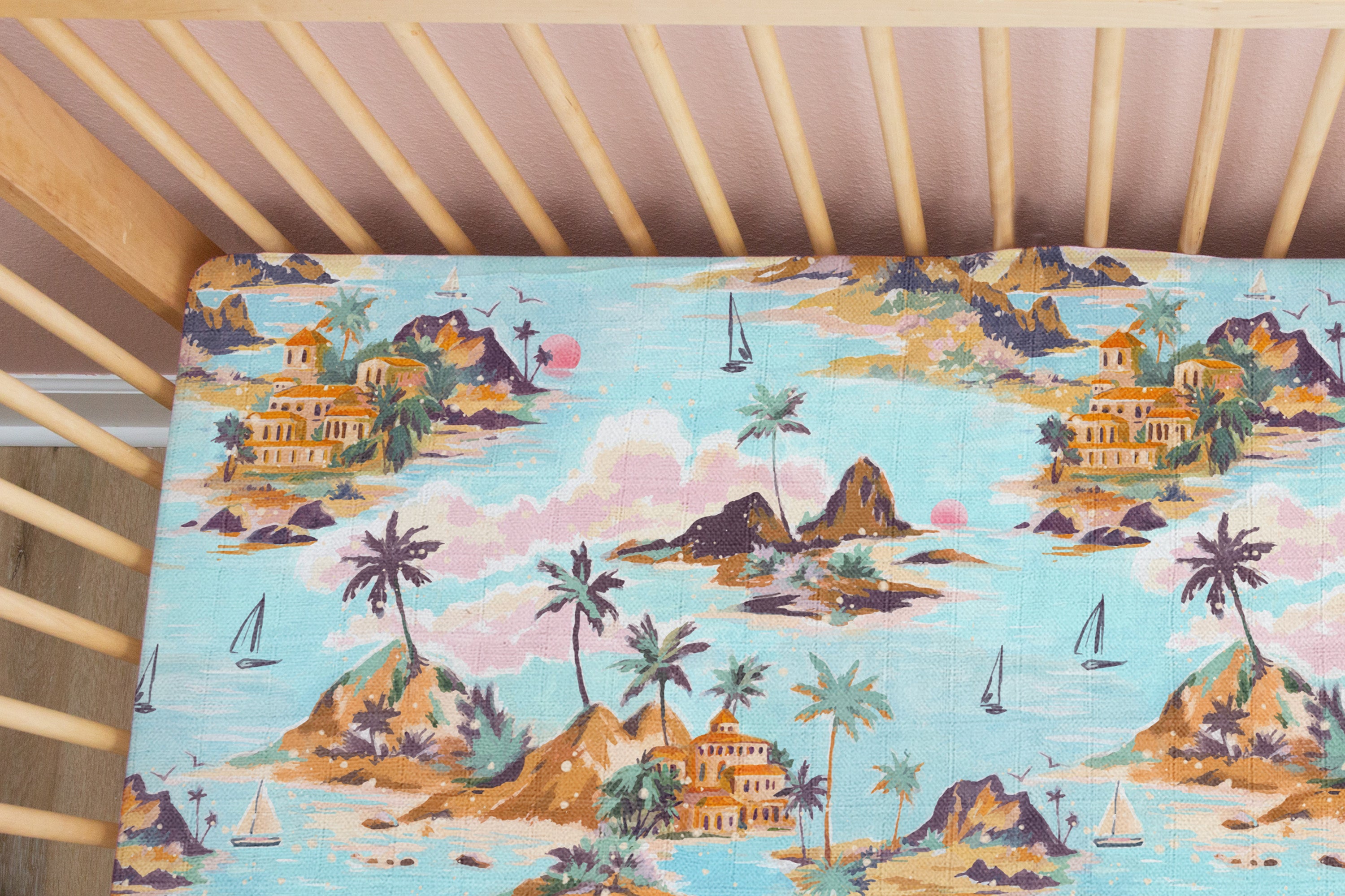 On Vacation | 100% Organic Cotton Muslin Baby Bedding