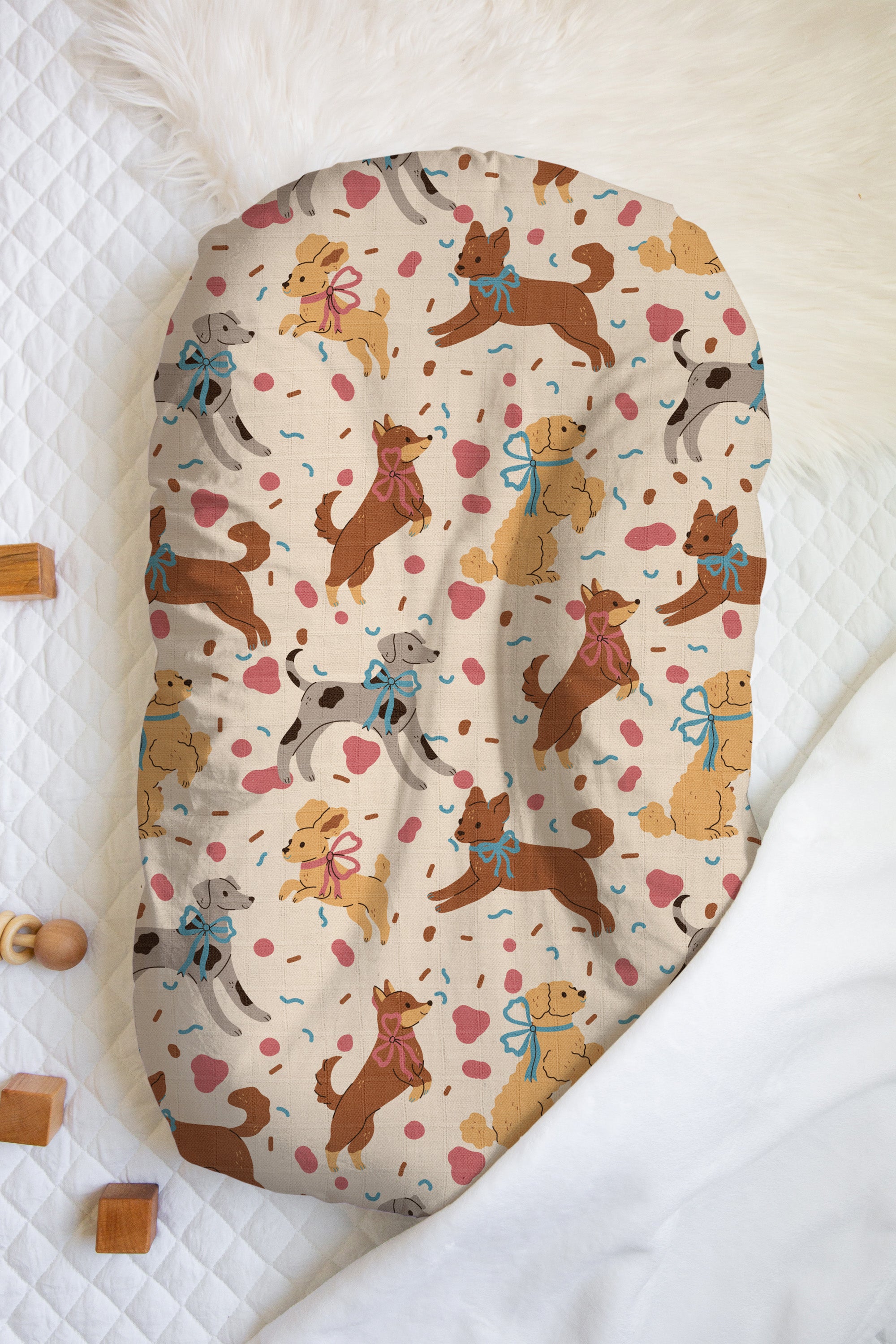 Puppy Party | 100% Organic Cotton Muslin Baby Bedding