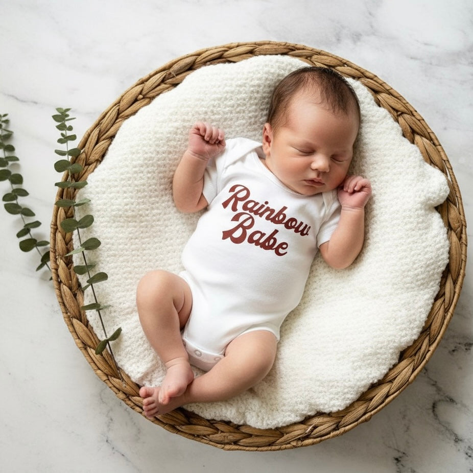 Rainbow Babe | Newborn White Bodysuit
