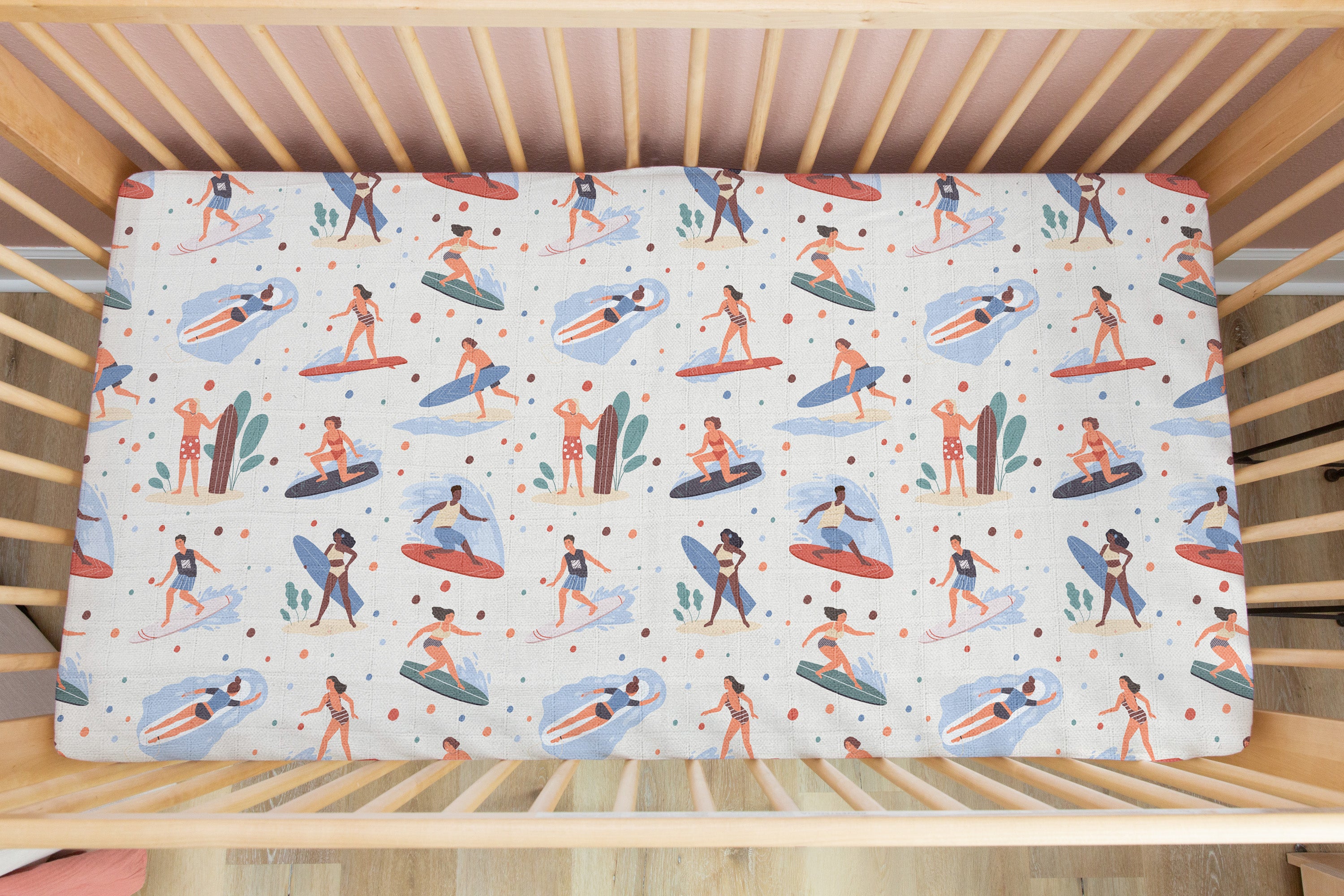 Surf's Up NEW | 100% Organic Cotton Muslin Baby Bedding