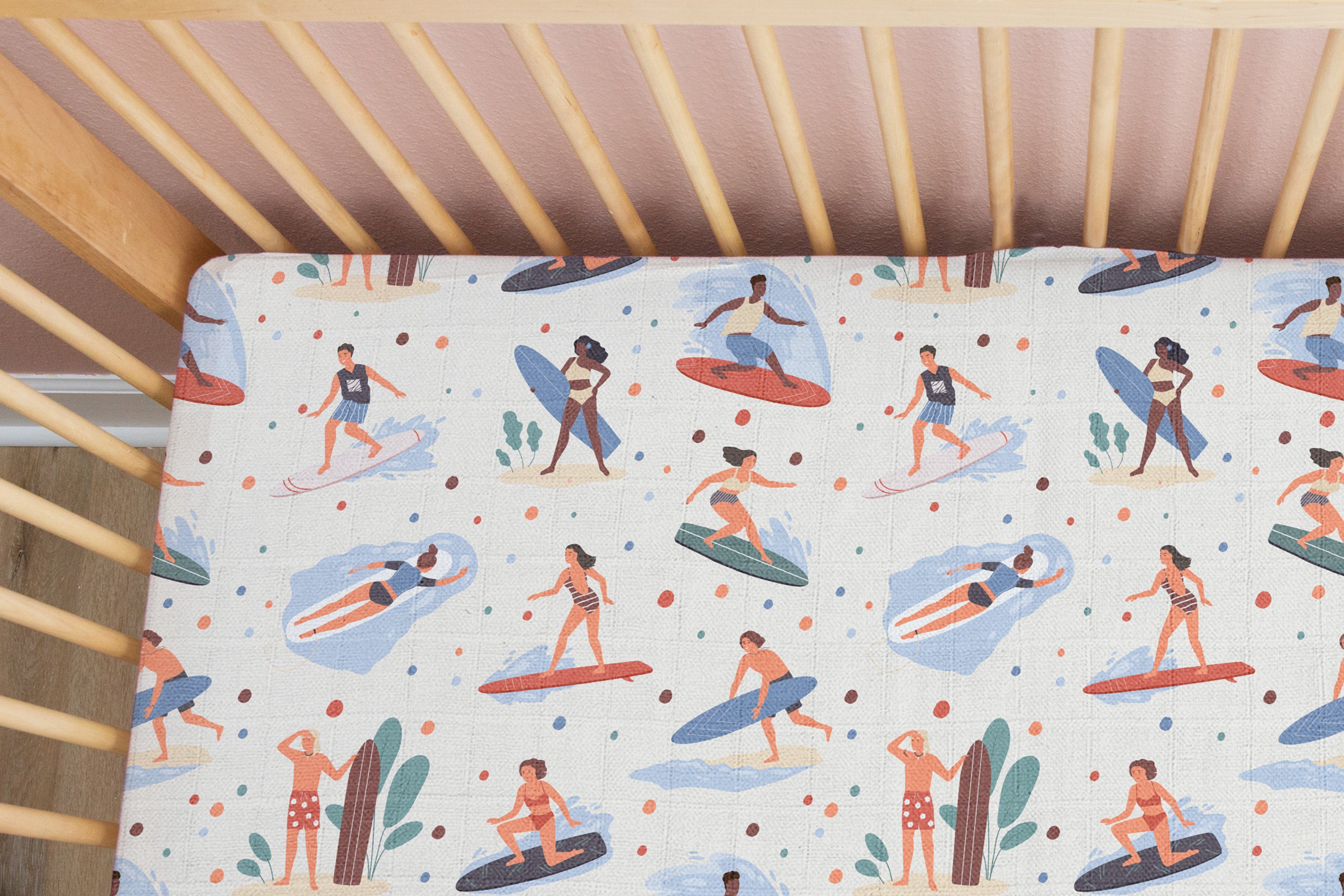 Surf's Up NEW | 100% Organic Cotton Muslin Baby Bedding