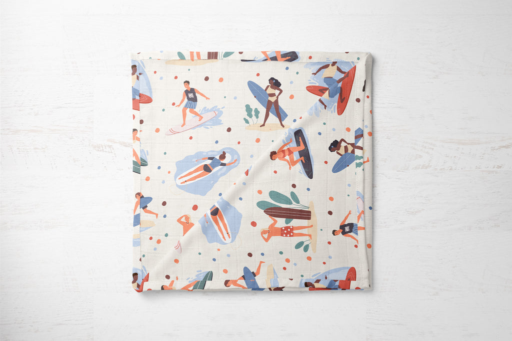 Surf's Up NEW | 100% Organic Cotton Muslin Baby Bedding