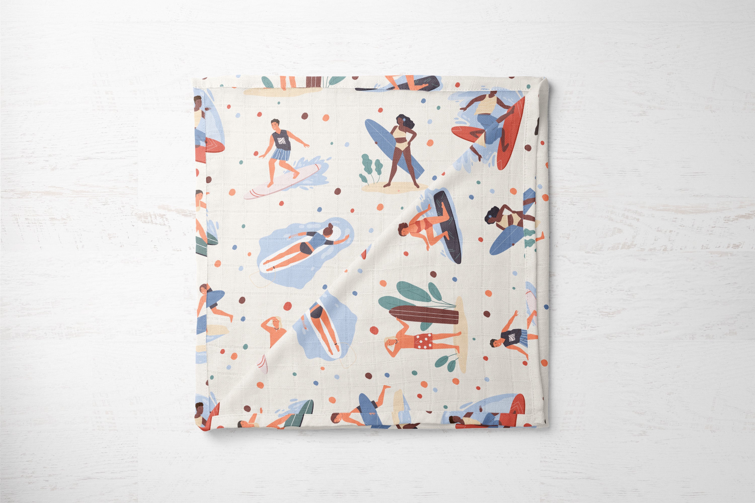 Surf's Up NEW | 100% Organic Cotton Muslin Baby Bedding