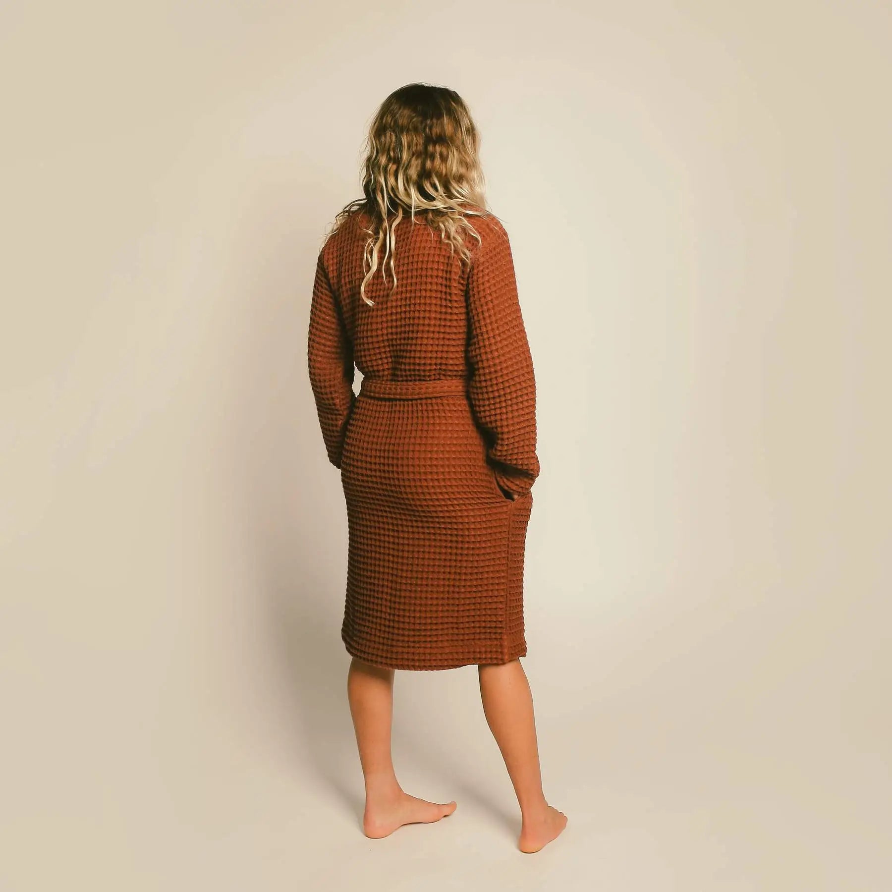 The Organic Weightless Waffle Robe - Clay