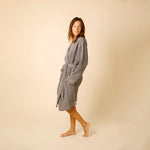 Load image into Gallery viewer, The Organic Weightless Waffle Robe - Coal
