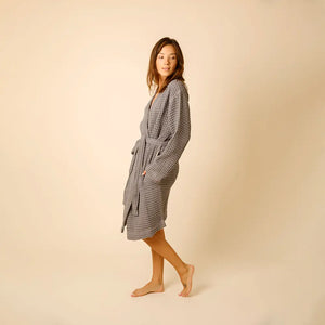 The Organic Weightless Waffle Robe - Coal