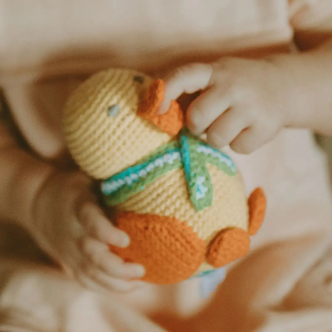 Organic Crocheted Rattle Toy | Duck