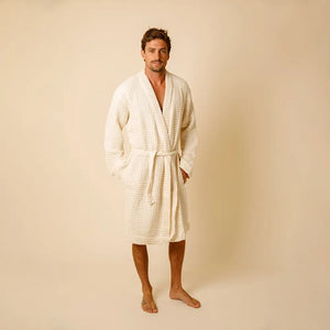 The Organic Weightless Waffle Robe - Wheat