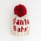 Santa Baby Hand Knit Pom Pom Beanie Hat