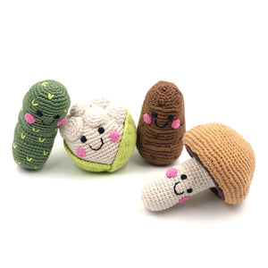 Organic Crocheted Veggie Rattle | Friendly Cauliflower