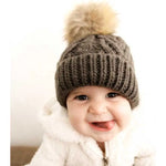 Load image into Gallery viewer, Dark Loden Green Pop Hand Knit Pom Pom Beanie Hat
