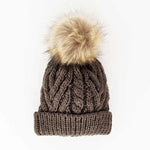 Load image into Gallery viewer, Dark Loden Green Pop Hand Knit Pom Pom Beanie Hat
