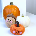 Load image into Gallery viewer, Organic Crocheted Veggie Rattle | Friendly Pumpkin

