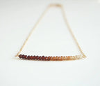 Hessonite Brown Ombre Bar Necklace