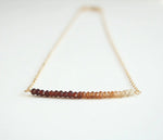 Load image into Gallery viewer, Hessonite Brown Ombre Bar Necklace
