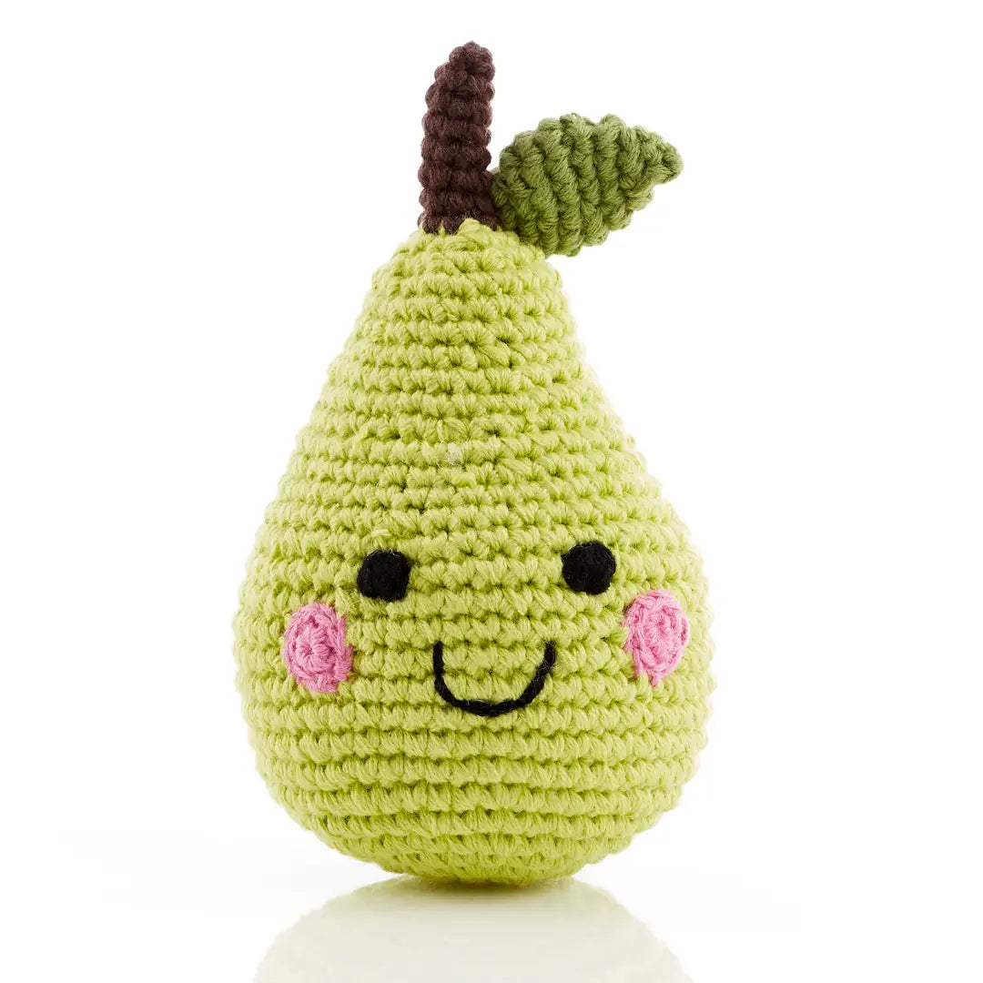 Organic Crocheted Fruit Rattle | Friendly Pear