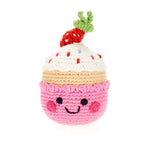 Load image into Gallery viewer, Organic Crocheted Sweets Rattle | Friendly Pink Cupcake
