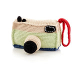 Load image into Gallery viewer, Organic Crocheted Rattle Toy | Camera
