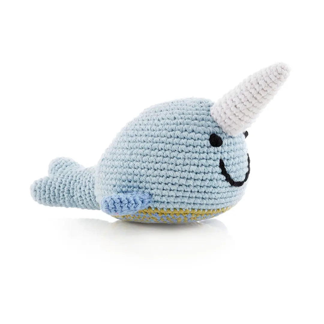 Organic Crocheted Rattle Toy | Narwhal
