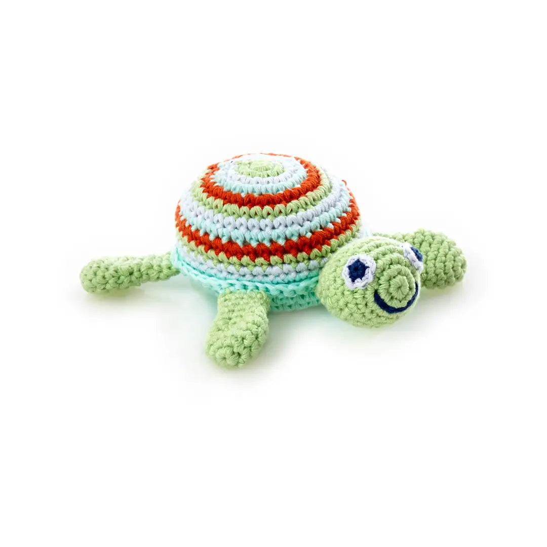 Organic Crocheted Rattle Toy | Turtle