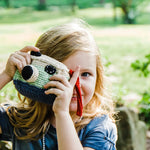 Load image into Gallery viewer, Organic Crocheted Rattle Toy | Camera
