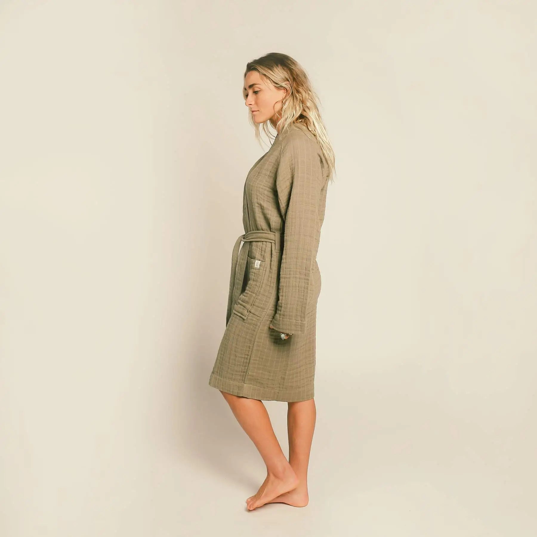 The Organic Gauzy Robe - Sage