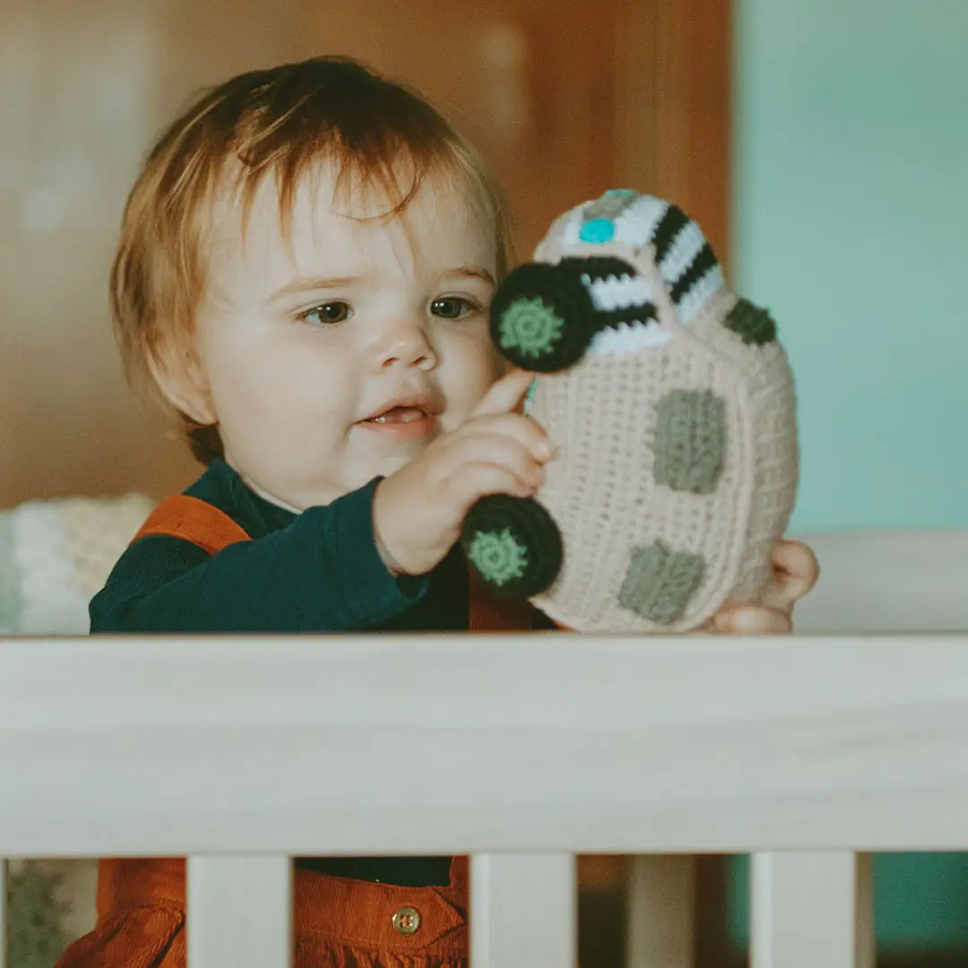 Organic Crocheted Rattle Toy | Safari Jeep