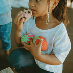 Load image into Gallery viewer, Organic Crocheted Fruit Rattle | Friendly Strawberry
