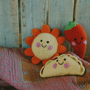 Organic Crocheted Food Rattle | Friendly Taco