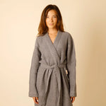 Load image into Gallery viewer, The Organic Weightless Waffle Robe - Coal
