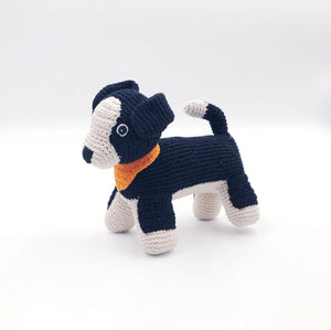 Organic Crocheted Rattle Toy | Sheep Dog